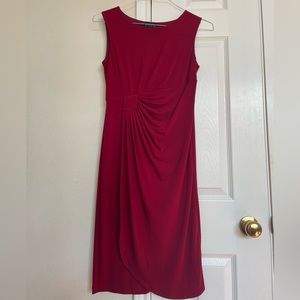 Formal Red Ruffled Sleeveless Dress